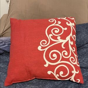 Elegant Red Decorative Pillow 15”x15”